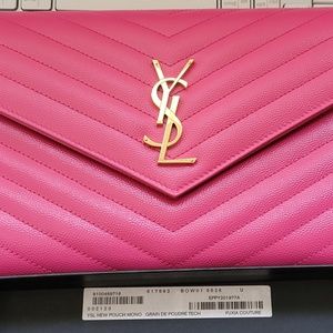 YSL CASSANDRE MATELASSE FLAP POUCH WITH DETACHABLE WRISTLET